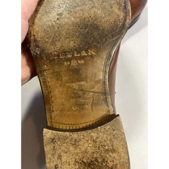 MEZLAN MENS SOLID COGNAC BROWN LACE-UP OXFORD TOE LEATHER DRESS SHOES-9.5 M - Picture 8 of 16